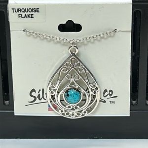 Turquoise Flake Pendant Necklace